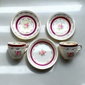 Vintage Princess Rose 22 Karat Gold Winterton England 5 pc set